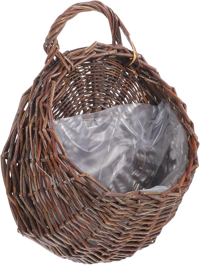 Wall Hanging Flower Pot Small Woven Baskets Wall Planter Basket Seagrass Plant Pot Seagrass Planter Rattan Wall Planter Plant Pots Indoor Nest Shape Basket Wicker Storage Box Rural