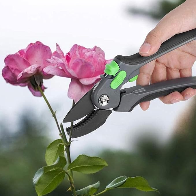 Garden Shears with Stainless Steel Blade, Precision Pruning Shears for Plants, Ergonomic Garden Clippers
