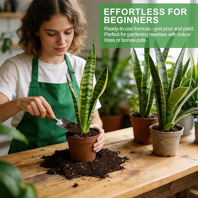 Organic Snake Plant Potting Soil 10qt- Well-Draining Nutrient-Rich Mix for Healthy Roots & Faster Growth, Natural Soil for Sansevieria Plants
