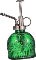 Healifty Glass Plant Mister Spray Bottle with Elegant Green and Antique Nozzle Break Resistant Water Spray for Indoor Gardening Easy One Handed Operation Versatile for Watering and Cleaning