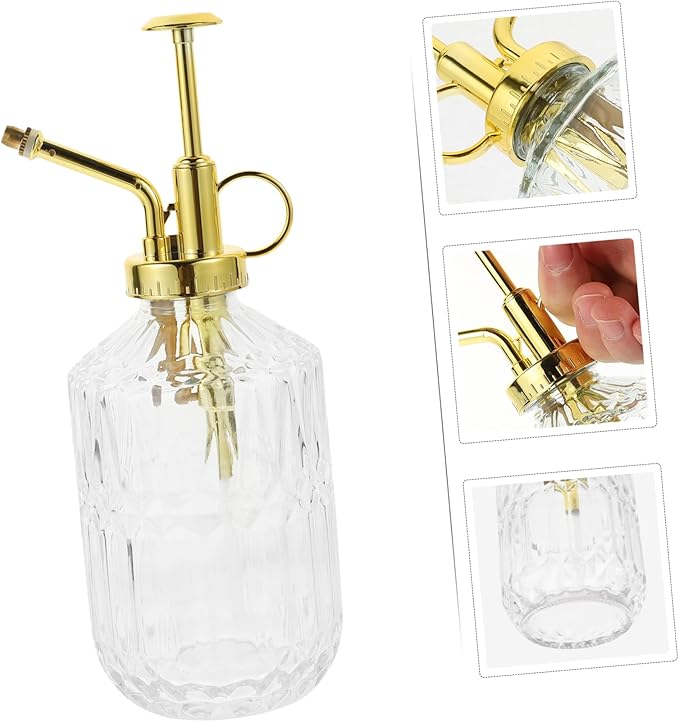 Mikikit Indoor Glass Watering Spray Bottle Retro Plant Mister for Use Fine Mist for Houseplants Gardens and Cleaning