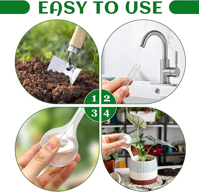 18 PCS Plant Watering Globes,Clear Plastic Watering Bulbs,Self Watering Planter,Flower Automatic Watering Device for Flowerpot,Plants Indoor,Outdoor,Home Garden(Large,Medium,Small)