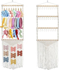 YOcity Headband Holder Organizer for Girls Baby Hair Bow Holder Hair Clips Accessory Organizer Macrame Hanging Decor for Nursery Baby Toddler Girls Room S