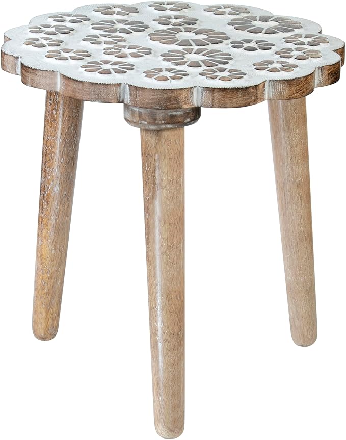 Crocon Plant Stand, Round Side Table, Wood Stool for Plant, Modern Table, Plant Table, Indoor Plant Stand, Tall Plant Holder for Flower Pots, Coffee Table Home D�cor Wood Stool, 11.7 x 12.5 Inch
