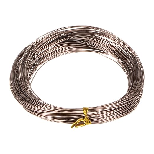HARFINGTON Bonsai Training Wire 0.8mm Total 20mm 66 Feet Anodized Aluminum Wire Corrosion Resistant Garden Wire for Plants Bonsai Trees Shaping Bending Indoor, Brown