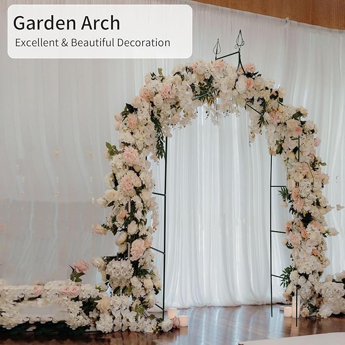 Thorise 8.3 Ft H x 4.6 Ft W Metal Pergola Arbor for Various Climbing Plant Wedding Garden Arch Bridal Party Decoration Wide Arbor