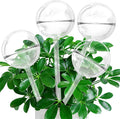 Self Watering Globes, Glass Clear Plant Watering Globes, Self Watering Planter Insert for Indoor & Outdoor Potted, Self Watering Planter Insert Spikes Devices for Everyday or Vacation Use, 4 Pack