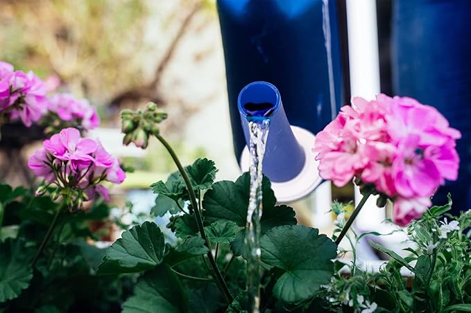 1.5 Gallon Watering Can for Outdoor & Indoor Plants, Large Garden Watering Pot with Lightweight and 5.5L Capacity, Plastic Watering Can with Long Spout and Metal Removable Sprinkler Head, Blue