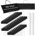 Maitys 104 Pcs Metal Plant Labels Garden Markers Outdoor Weatherproof 10.6 Inch Stainless Steel Nursery Tags Reusable Bulk with Pens for Flower Fruit Vegetable Seedling (Black Label with White Ink)
