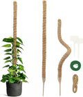 Deergo 30 Inch Moss Pole, 2 Pack Bendable Coconut Fiber Plant Support for Small Creeper Plants Climbing