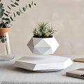 HCNT Levitating Plant Pot, Magnetic Levitation Flower Pot Rotating Planters Suspension Floating Planter Succulents Potted for Home Living Room Office Desk Decoration (White)