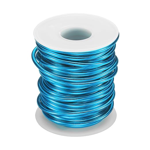 HARFINGTON Bonsai Wire Anodized Aluminum Training Wire Roll 3mm/9 Gauge 33ft Length Bendable Bonsai Tree Wire for Garden, Horticulture, Landscape, Planting, Sky Blue