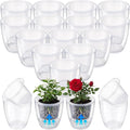 18pcs Self Watering Pots 3.5inch Plastic Flower Plant Pot with Inner Pot Self Watering Wick Planter White Clear Flower Pots for Indoor House Plants Herbs, Flowers, Succulents(Transparent)