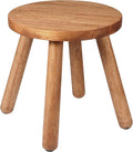 Round Solid Wooden Step Stool, 11.8''H Non-Slip Indoor Plant Stand, Portable & Sturdy Wooden Plants Stand, Gardening Display Footstool for Decor Living Room Patio -Walnut