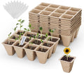 10 Packs Peat Pots, 120Pcs Seed Starter Tray Kit with 120Pcs Plant Labels, Biodegradable Seed Starter Pots, Germination Kit for Garden Plant Nursery