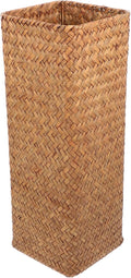 Rustic Large Woven Flower Basket Vase 14x14x38cm Seagrass Dried Flower Holder Boho Home Decor Planter for Indoor Floral Arrangement