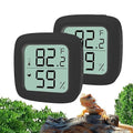Black 2-Pack Reptile Thermometer and Hygrometer – Digital LCD Temp & Humidity Gauge for Bearded Dragon, Corn Snake, Hermit Crab, Iguana, Axolotl, Vivarium & Terrarium Setup