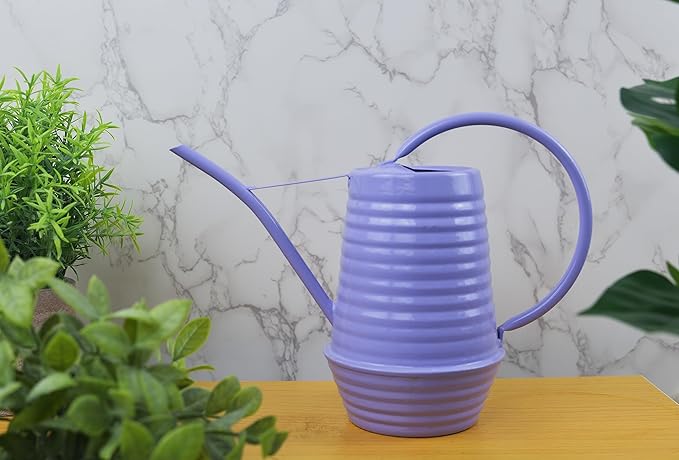 Small Watering Can, 0.3 Gallon/34oz., Violet Purple, Galvanized, Indoor Water Can, Metal Watering Can with Long Spout, Plant Water Can for Indoor Plants