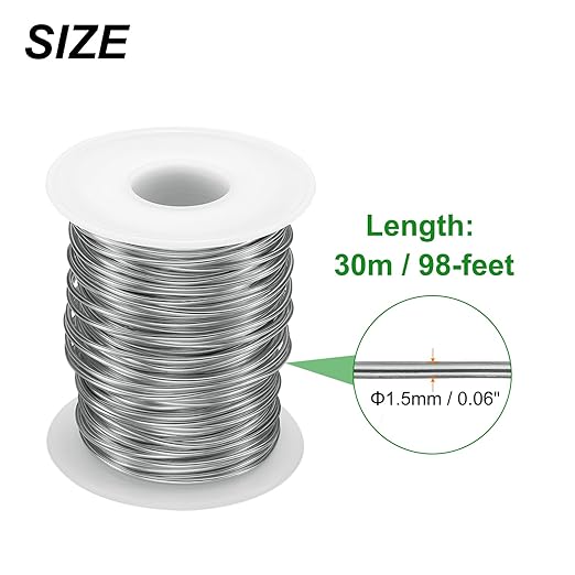 HARFINGTON Bonsai Wire Anodized Aluminum Training Wire Roll 1.5mm/15 Gauge 98ft Length Bendable Bonsai Tree Wire for Garden, Horticulture, Landscape, Planting, Dark Silver