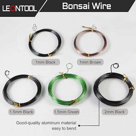 Aluminum Bonsai Training Wire Bonsai Tree Wire 1mm/ 1.5 mm/ 2mm Bonsai Wire Cutter Flower Pot Hole Mesh Pad Bonsai Wire for Bonsai Tool Kit and Bonsai Trees Bonsai Wire