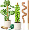 Craft911 Moss Pole Monstera Plant Support – 2 Pack 28” Bendable Moss Pole Monstera Plant Support, Plant Stakes for Indoor Plants, Tall Plant Sticks Support for Climbing Plants