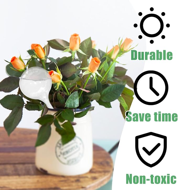 Jgalnim 20 PCS Clear Plant Watering Globes,Plastic Watering Bulbs,Self Watering Planter,Flower Automatic Watering Device for Plants Indoor,Outdoor,Flowerpot,Home Garden(Large,Medium,Small)
