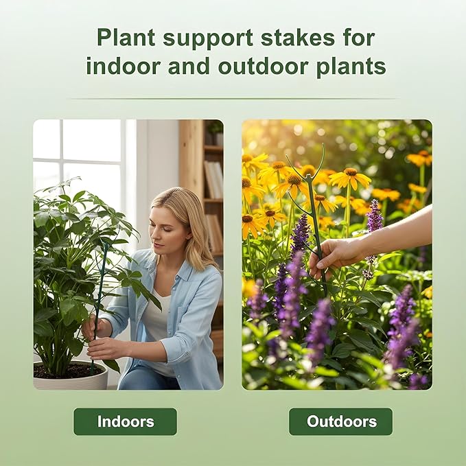 5Pcs Garden Plant Support Stakes for Indoor Outdoor Plants, Stackable Monstera Plant Support Stakes, ClimbingPlant Supports StructuresPlant Holder Stick Moss Pole for Tall Potted Plants