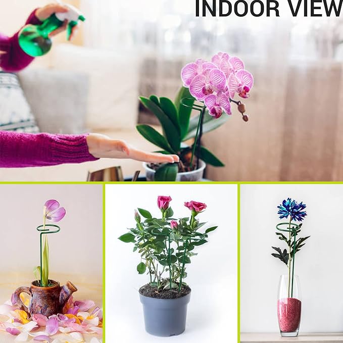 10PCS Plant Support Stakes for Flowers, Garden Metal Single Stem Plant Support, Garden Flower Support for Indoor Plants Tomatoes, Amaryllis, Orchid, Peony, Lily, Rose -15.9Inch