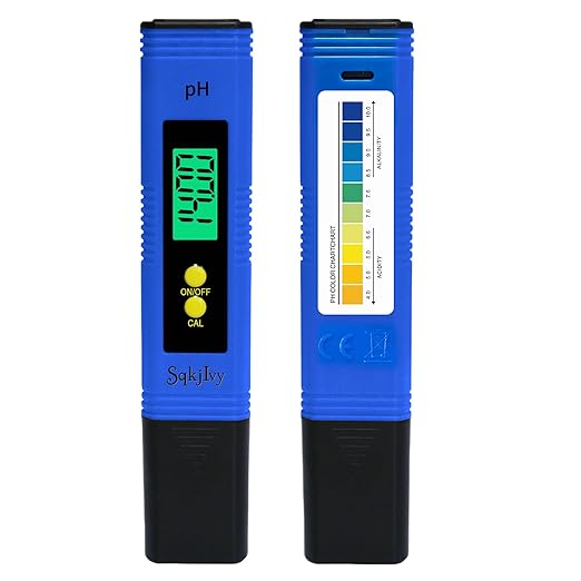 pH Meter for Water, Hydroponics Digital Tester Pen 0.01 High Accuracy Pocket Size with 0-14 Measurement Range, ph up and Down for hydroponics Growing System/Plants/Canning/Soil (Blue)