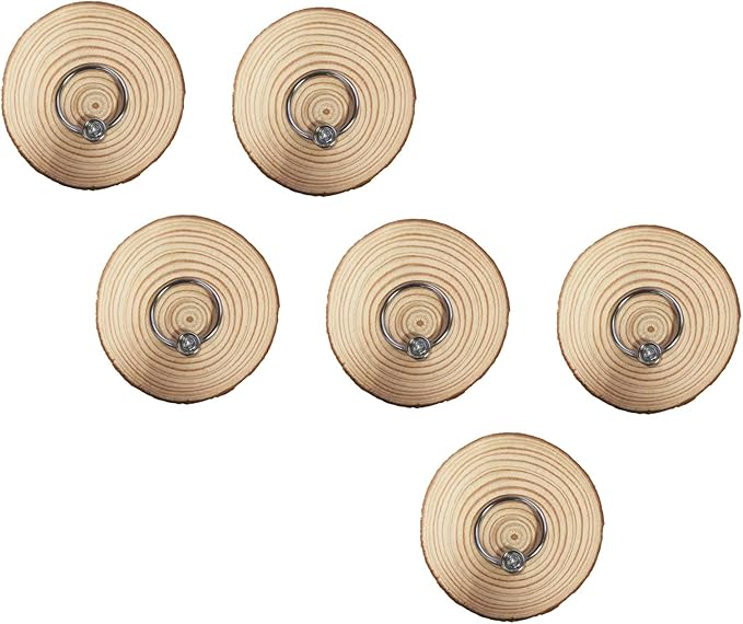 Magnetic Air Plant Holder, Natural Pine Wall Decor & Fridge Magnet – Bohemian Modern Farmhouse Style for Living Rooms, Bedrooms, Kitchens, Offices & Home Gardens. (Pine Wood, 6)