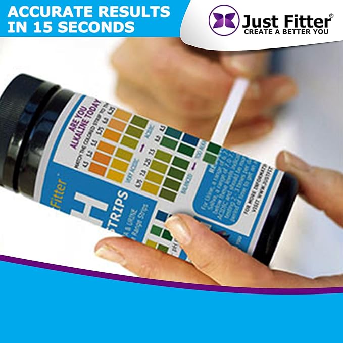 Just Fitter pH Test Strips for Testing Alkaline and Acid Levels in the Body. Track & Monitor Your pH Level Using Saliva and Urine. Get Highly Accurate Results in Seconds.