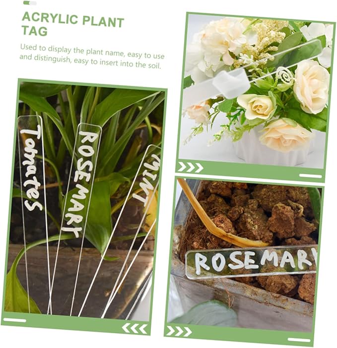 CANIGHT 72pcs Acrylic Plant Labels Durable Garden Markers for Flower Pots Succulents and Gardens Easy to Insert Lightweight and Portable for Home Gardening