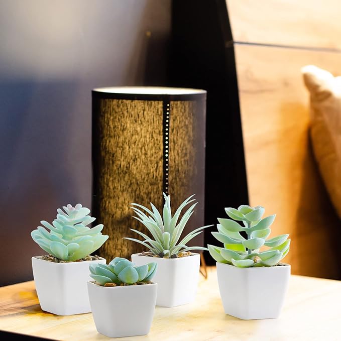 18 Set Artificial Faux Succulents in Pots Artificial Succulent Plant for Women Assorted Decorative Small Fake Plant Potted Faux Cactus Plant for Shelf Desk Room Bedroom Bathroom Office Decor (Cute)