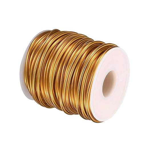 HARFINGTON Bonsai Wire Anodized Aluminum Training Wire Roll 2.5mm/10 Gauge 66ft Length Bendable Bonsai Tree Wire for Garden, Horticulture, Landscape, Planting, Golden