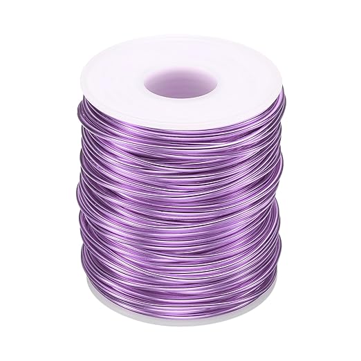 HARFINGTON Bonsai Wire Anodized Aluminum Training Wire Roll 2mm/12 Gauge 98ft Length Bendable Bonsai Tree Wire for Garden, Horticulture, Landscape, Planting, Light Purple