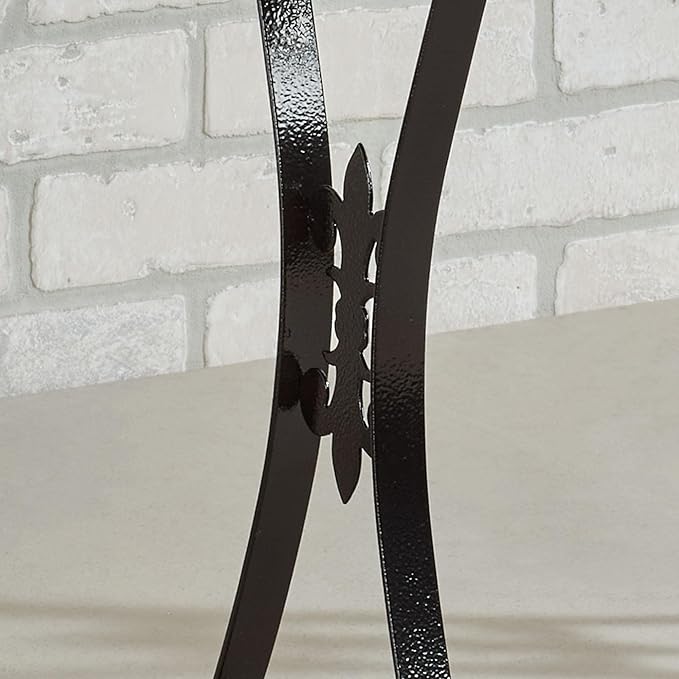 Floret Personalized Metal Planter Stand | Indoor, Porch, Patio, or Outdoor Use | Custom Family Last Name or House Address Numbers | Silver and Black Durable Finish | Raised Planter Stand