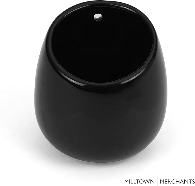 Succulent Wall Planter - Black Ceramic Mounted Vase - Plant Pot for Living Wall (1 Pack/Modern/Black)