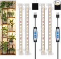 Wiaxulay 8 inch Grow Lights for Indoor Plants, 112 LEDs Full Spectrum Grow Light Strip, Under Cabinet Grow Lamp with Auto Timer 6/12/16 Hrs, 3 Lighting Mode, Ideal for Plant Stand, Shelf, 2 Pack