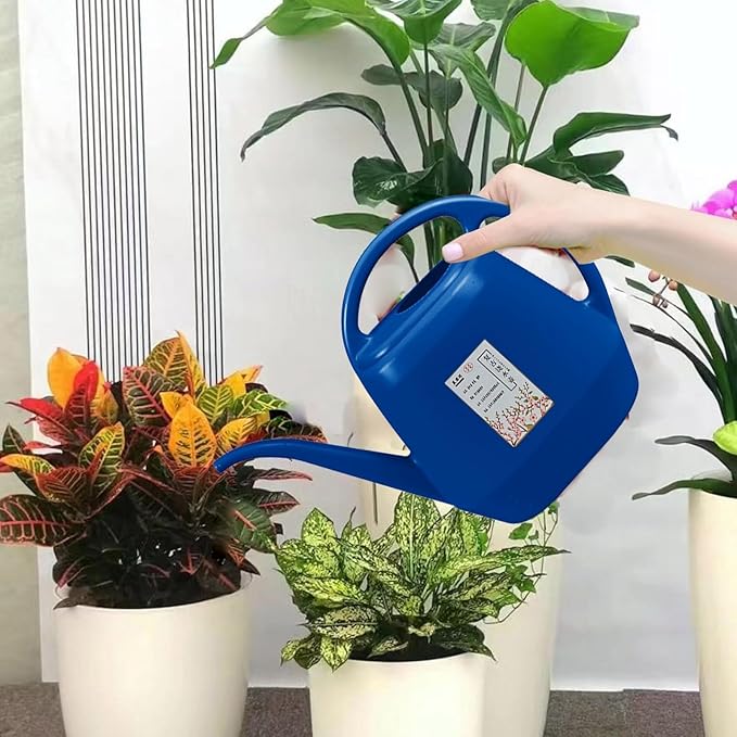 1 Gallon Long Spout Plastic Watering Can with Handle Lightweight Large Watering Can for Garden Flower House Office Indoor Plants Succulent Bonsai