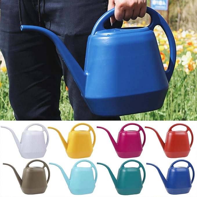Watering Can Indoor Plants 1 Gallon Long Spout Outdoor Watering Can with Anti-Slip Handle Durable Plastic Small Watering Can for Office Garden Flower House Indoor Plants Succulent Bonsai