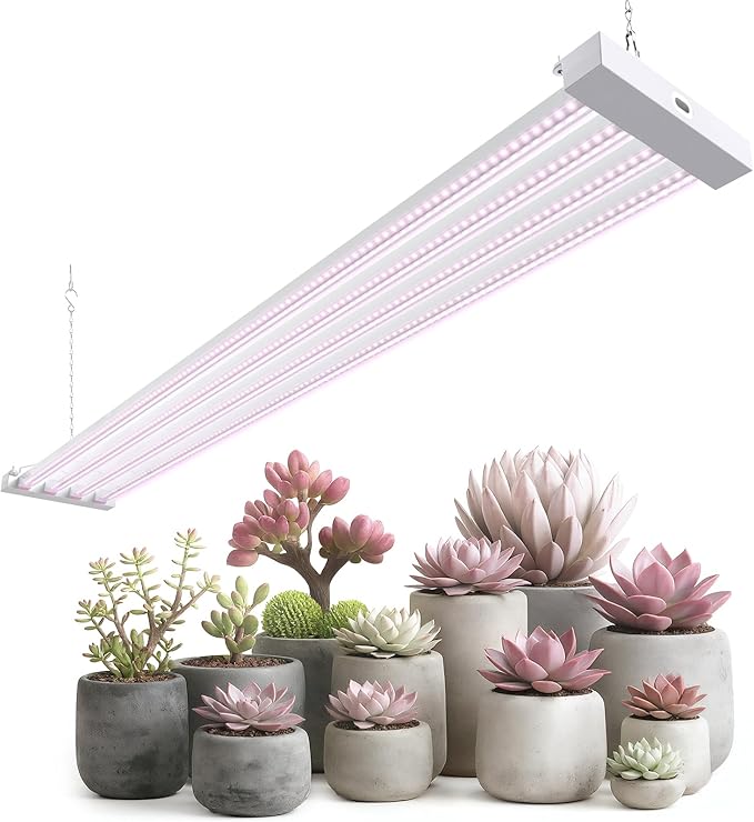 Barrina TX-L84 4FT LED Grow Light, 84W, 4 Panels Wider Coverage, Full Spectrum, High PPFD, Super Bright, Linkable, Hanging Fixture, Plant Stand with Grow Light for Indoor, Seeding, 1 Pack