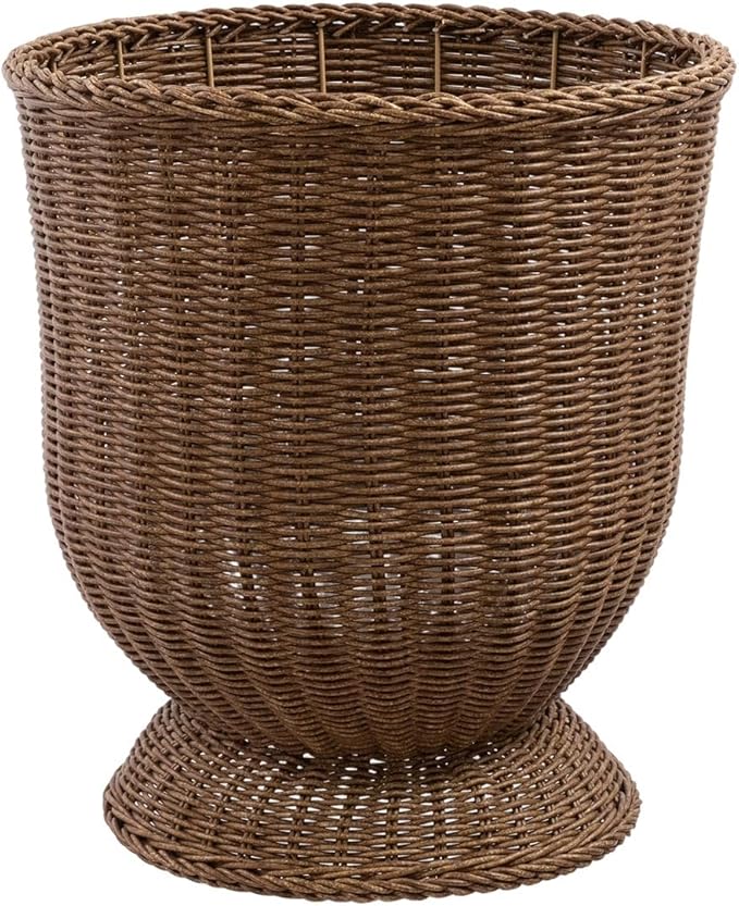 12 Inch Handwoven Boho Wicker Basket,Woven Decorative Storage Basket and Planter for Porch Patio Backyard Home Garden