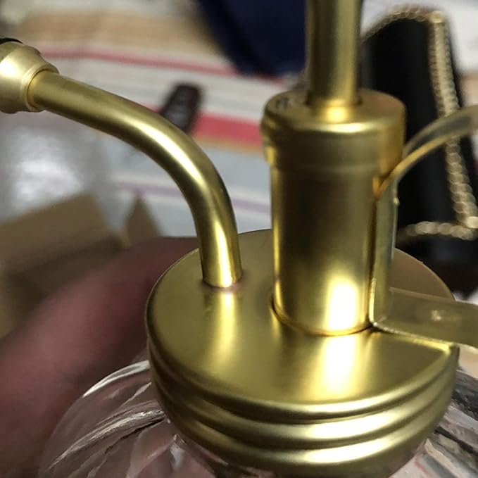 Vintage Style Glass Pumpkin Bottle Sprayer Watering Can Plant Mister with Brass Sprayer Head (Transparent)