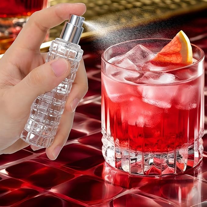 1Pc Cocktail Atomizer Sprayer 45ml Refillable Empty Bitters Spray Bottle Glass Martini Bar Bitter Perfume Mister for Bartending Travel and Home Use Resistant Airtight