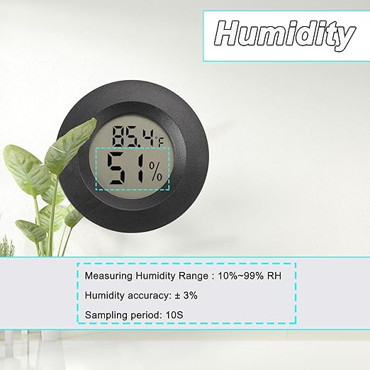 Mini Hygrometer Digital Thermometer Humidity Meter 4 Pack Hygrometer Thermometers Indoor/Outdoor Humidity Monitor Reptile Thermometer for Greenhouse Garden Cellar Fahrenheit(℉)/ Celsius(℃)