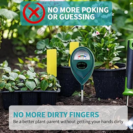 Green Soil Moisture Meter, Soil Tester, Moisture Meter Plants, Soil Moisture Tester, Soil Water Tester for Plants, Plant Moisture Monitor, No Battery Needed