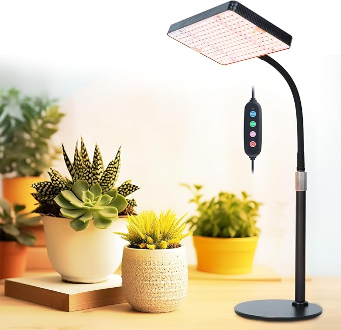 FECiDA Tabletop Grow Lights for Indoor Plants Full Spectrum, Desk Grow Lights for Seed Starting, Bonsai, 4/8/12/16/20 Hr Timer, 208PCS LEDs, 2000 Lumen, Bright Enough, 16"-24" Height Adjustable