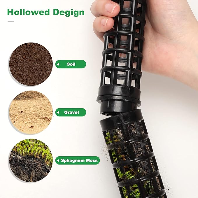 LangRay Moss Pole for Climbing Plants Monstera, Indoor Plant Supports, Plastic Moss Stick, Plant Stake for Garden, Extension Aid Climbing Rob (Black, 2pcs 10inch)