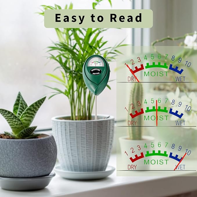 Soil Moisture Meter, 2 Pack Plant Water Meter Soil Meter Moisture Sensor Hygrometer for Indoor Outdoor Plant Care,No Battery Needed(Green)