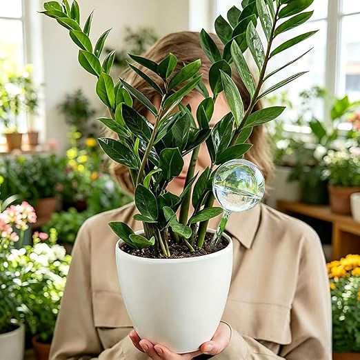 2pcs Glass Plant Watering Globes, Clear Rainbow Color Flower Self-Watering System Spikes, Automatic Plant Waterer Bulbs for Indoor & Outdoor Plants Everyday Use